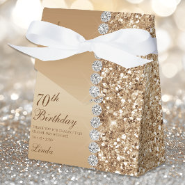 Elegant Guld 70-årsdag Presentaskar