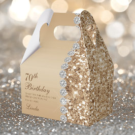 Elegant Guld 70-årsdag Presentaskar