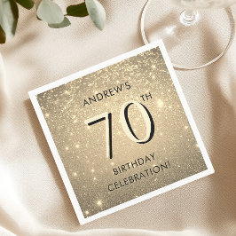 Elegant Guld 70:e födelsedagen Pappersservett