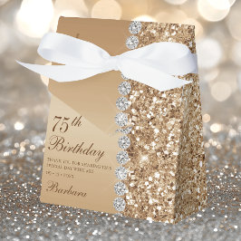 Elegant Guld 75-årsdag Presentaskar