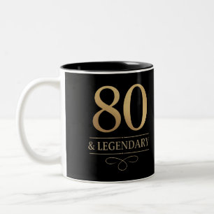 Elegant Guld 80-års & Legendarisk Födelsedag Två-Tonad Mugg