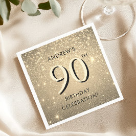 Elegant Guld 90:e födelsedag Pappersservett