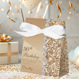 Elegant Guld 90:e födelsedag Presentaskar