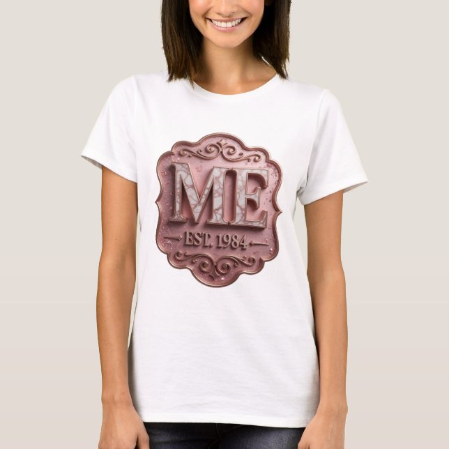 Elegant guld ABSTRAKT KONST Design T Shirt (Framsida)