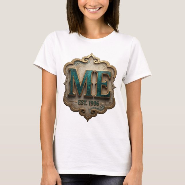 Elegant Guld ABSTRAKT KONST Modern Design T Shirt (Framsida)