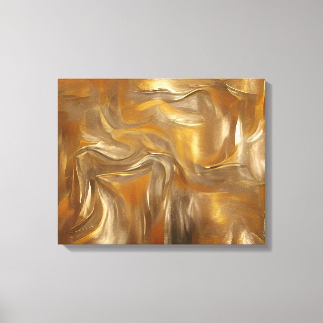 Elegant Guld Abstrakt, Lyxig Design Canvastryck (Framsida)