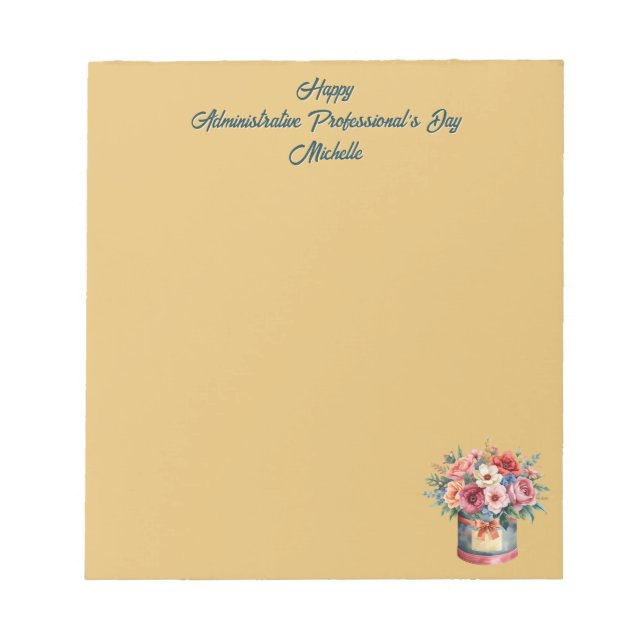 Elegant guld Administrationsdag Anteckningsblock (Framsida)