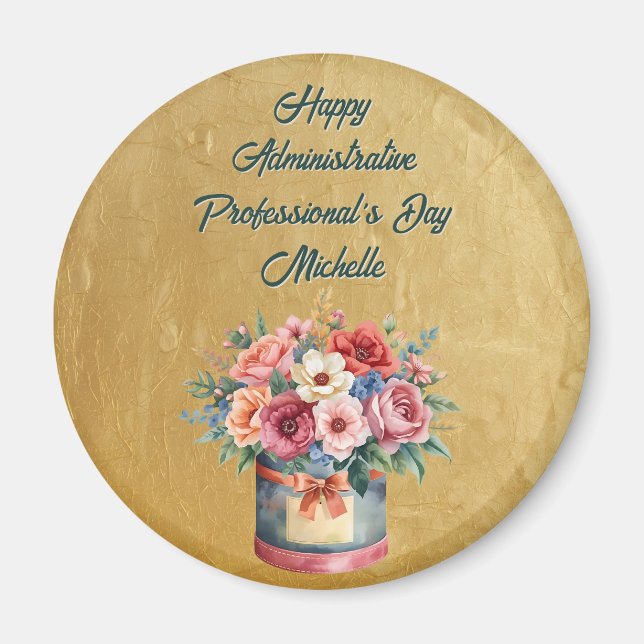 Elegant Guld Administrationsdag Magnet (Framsidan)