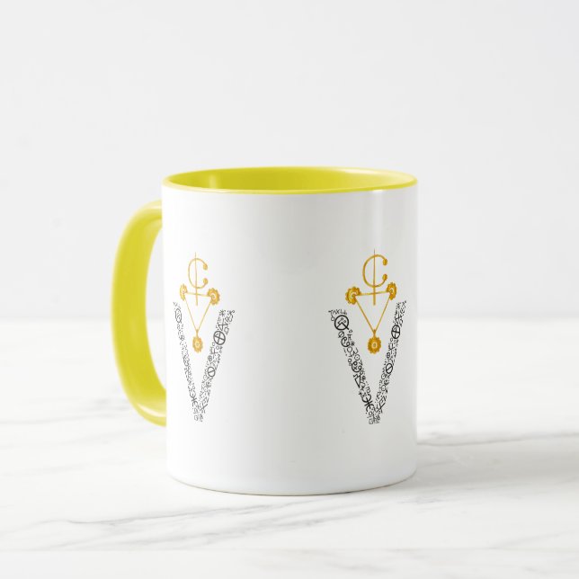 Elegant Guld Amazigh Signe MUG Mugg (Framsida vänster)