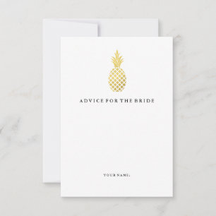 Elegant Guld Ananas Anmärkning för Bride Rådkort