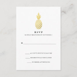 Elegant Guld Ananas Bröllop OSA Kort