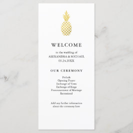 Elegant Guld Ananas Bröllopsprogram Program