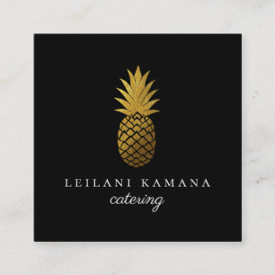 Elegant Guld ananas Geometriskt Fyrkantigt Visitkort