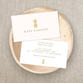 Elegant Guld Ananas Rosa Pastel  Visitkort