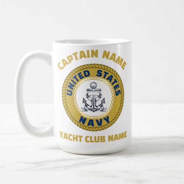 Elegant guld Anchor-kaptenen ombord Summa Kaffemugg (Vänster)