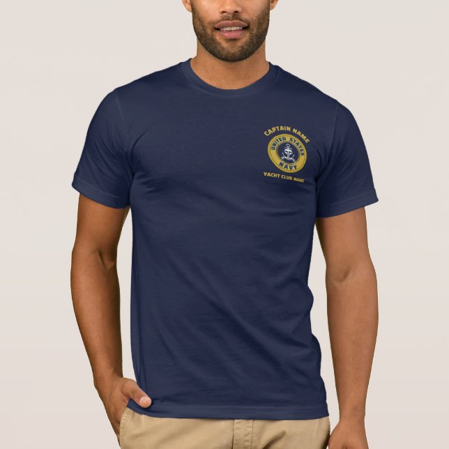 Elegant guld Anchor-kaptenen ombord Summa T Shirt (Framsida)