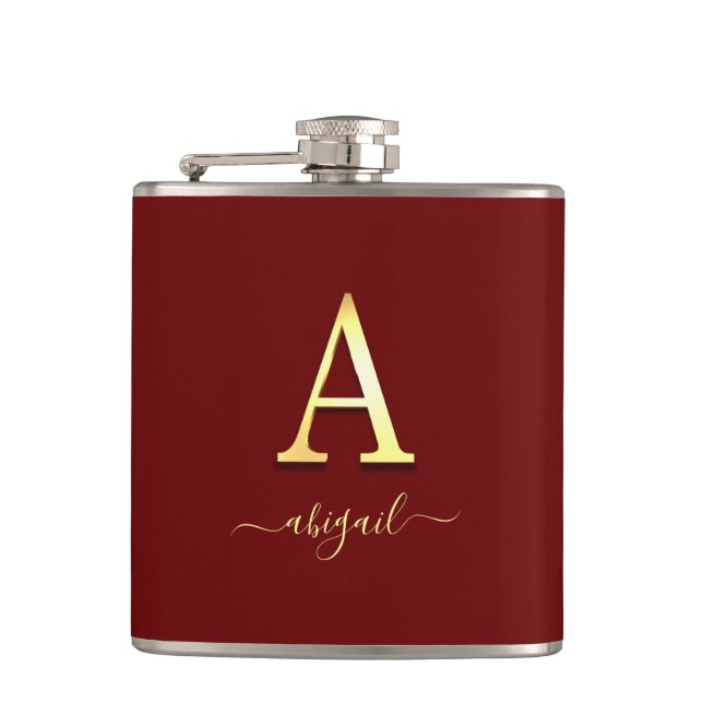 Elegant Guld Anpassningsbar Monogram A Namn Fickplunta (Framsidan)
