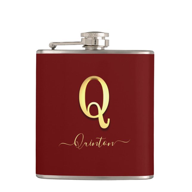 Elegant Guld Anpassningsbar Monogram Q Namn-kolv Fickplunta (Framsidan)