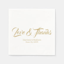 Elegant guld anpassningsbar-skript Kärlek & Tack b