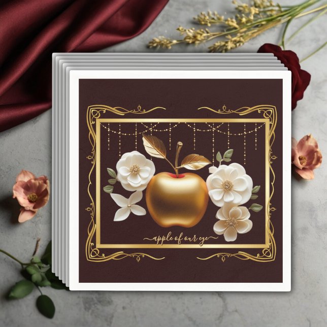 Elegant Guld Apple från Öga babyskabinett Pappersservett (Skapare uppladdad)