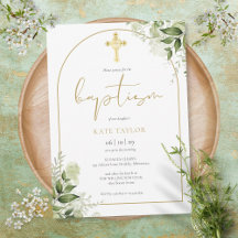 Elegant Guld Arch Greenery Blommigt Foliage Baptis