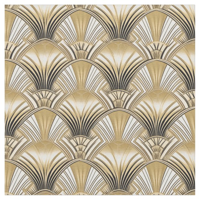 Elegant Guld Art deco Arches Tyg (Närbild)