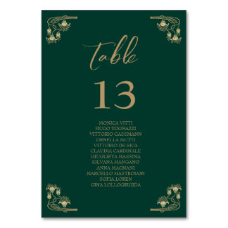 Elegant guld Art Deco bröllop Bord sitta Bordsnummer