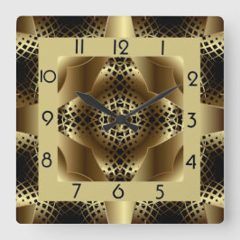 Elegant guld art deco fyrkantig klocka