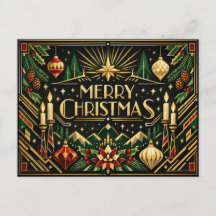 Elegant Guld Art Deco God Jul