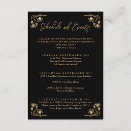 Elegant guld Art Deco Helg schema över evenemang E Tilläggskort