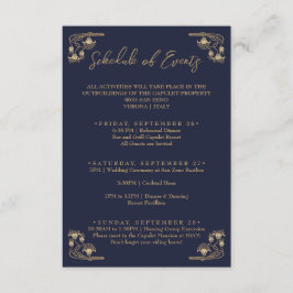 Elegant guld Art Deco Helg schema över evenemang Tilläggskort