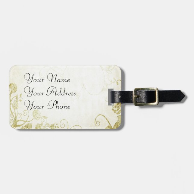 Elegant Guld Bagagebricka (Horisontell Framsida)