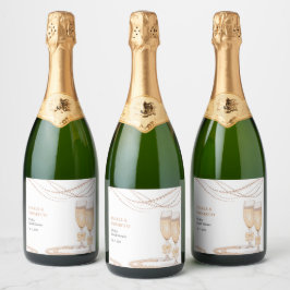 Elegant guld båge pärlor och Prosecco bröllopsfest