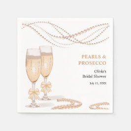 Elegant guld båge Pärlor och Prosecco Bröllopsfest Pappersservett