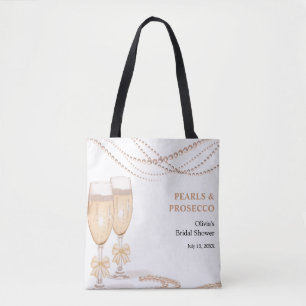 Elegant guld båge pärlor och Prosecco bröllopsfest Tygkasse