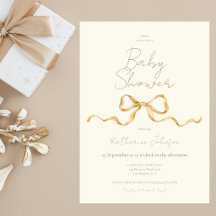 Elegant guld band beige neutral baby shower