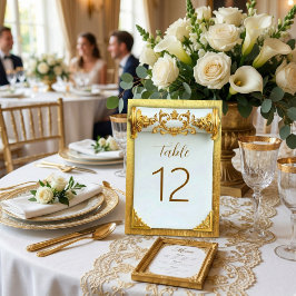 Elegant Guld Barock Bordnummer för Bröllop Bordsnummer
