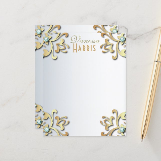 Elegant guld barock filigran kant papper (Fram/Back In Situ)