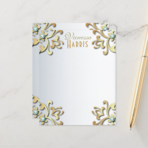 Elegant guld barock filigran kant papper