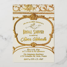 Elegant guld barock rokoko bröllopsdusch
