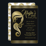Elegant Guld Beauty Girl Hair & Makeup Salon Party Inbjudningar<br><div class="desc">Anpassa för alla händelser</div>