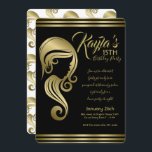 Elegant Guld Beauty Girl Hair & Makeup Salon Party Inbjudningar<br><div class="desc">Anpassa för alla händelser</div>
