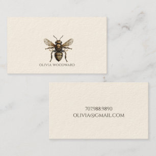 Elegant Guld Bee Illustration-Telefonkort Visitkort