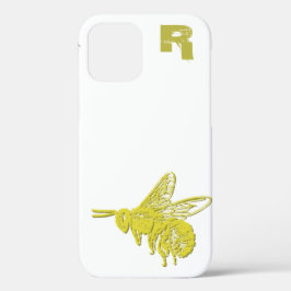 Elegant Guld Bee Monogram Fodral-Mate iphone case