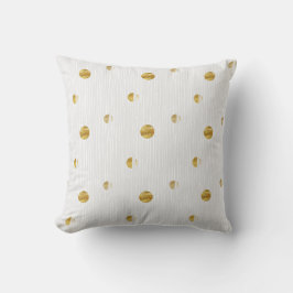 Elegant Guld Beige Dots Rand Kudde