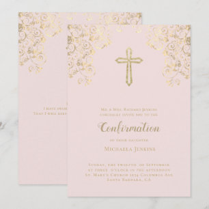 Elegant Guld Bible Verse Bekräftelse Inbjudningar