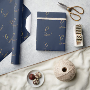 Elegant Guld Blå 50 Fantastisk Födelsedag Presentpapper