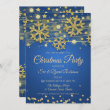 Elegant Guld Blå Julfesten Glitter