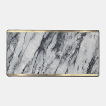 Elegant Guld Black and White Marble Add Monogram