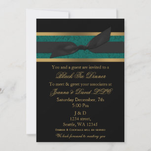 Elegant Guld Black Aqua Corporate Party-inbjudan Inbjudningar